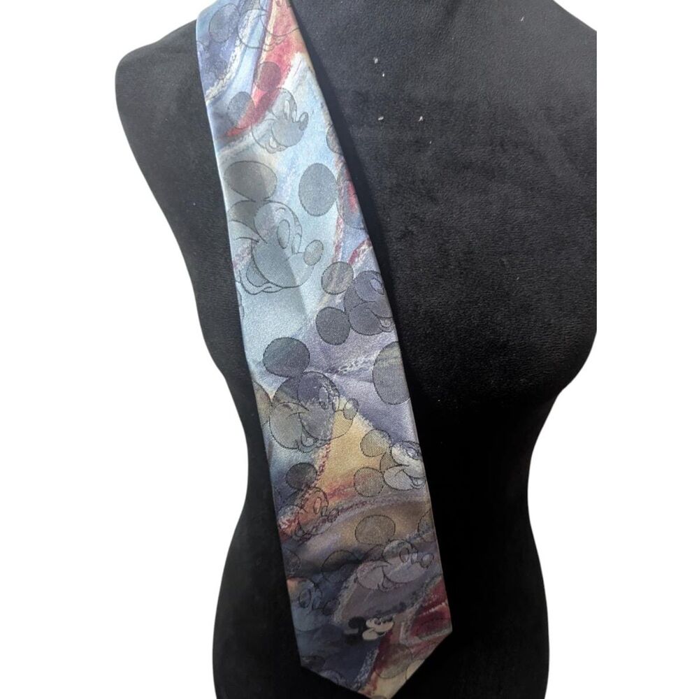 Vintage Disney Mickey Mouse Silk Blend Tie Cervantes Abstract Pop Art Retro